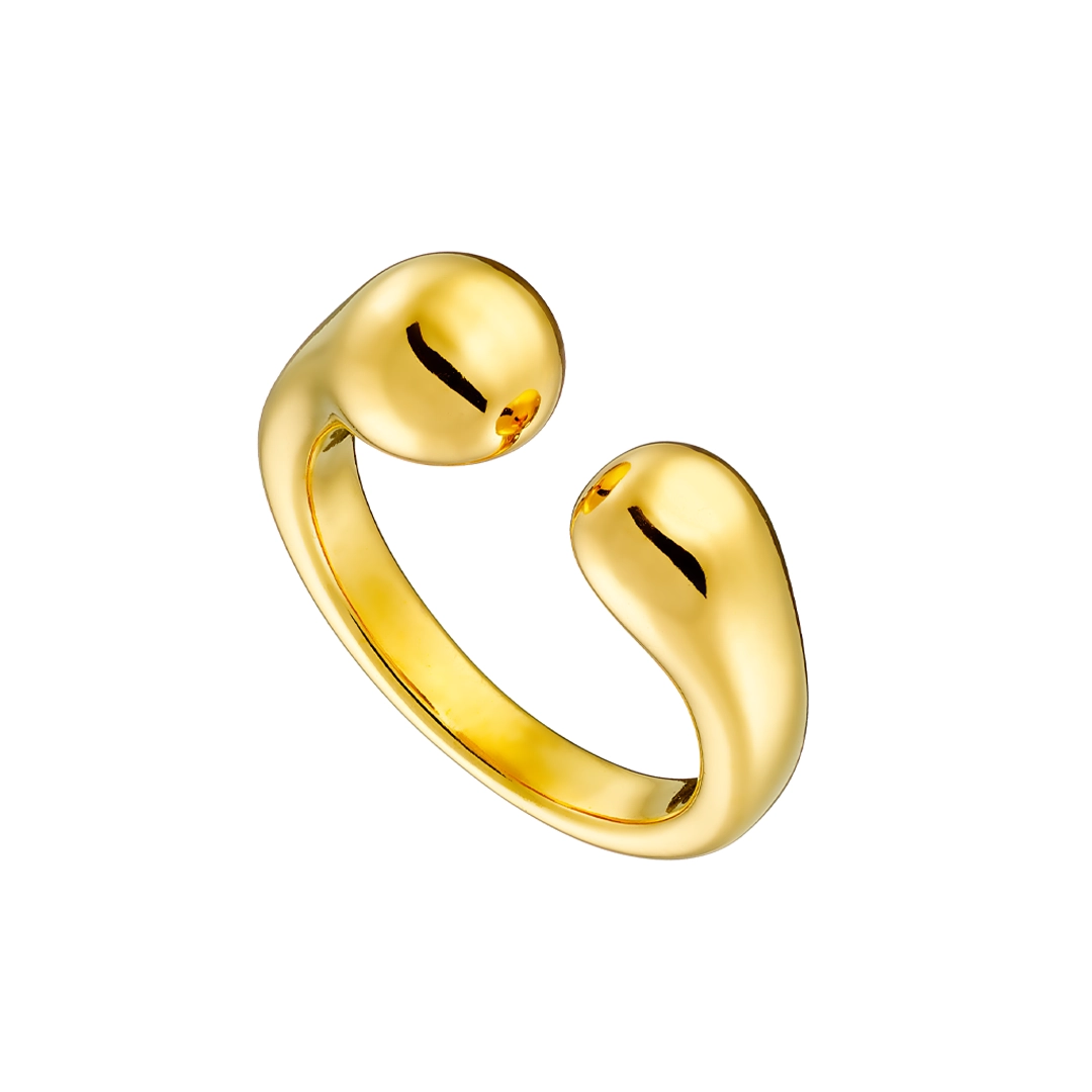 Oxzen γυναικείο δαχτυλίδι από ανοξείδωτο ατσάλι επιχρυσωμένο ανοιχτό
