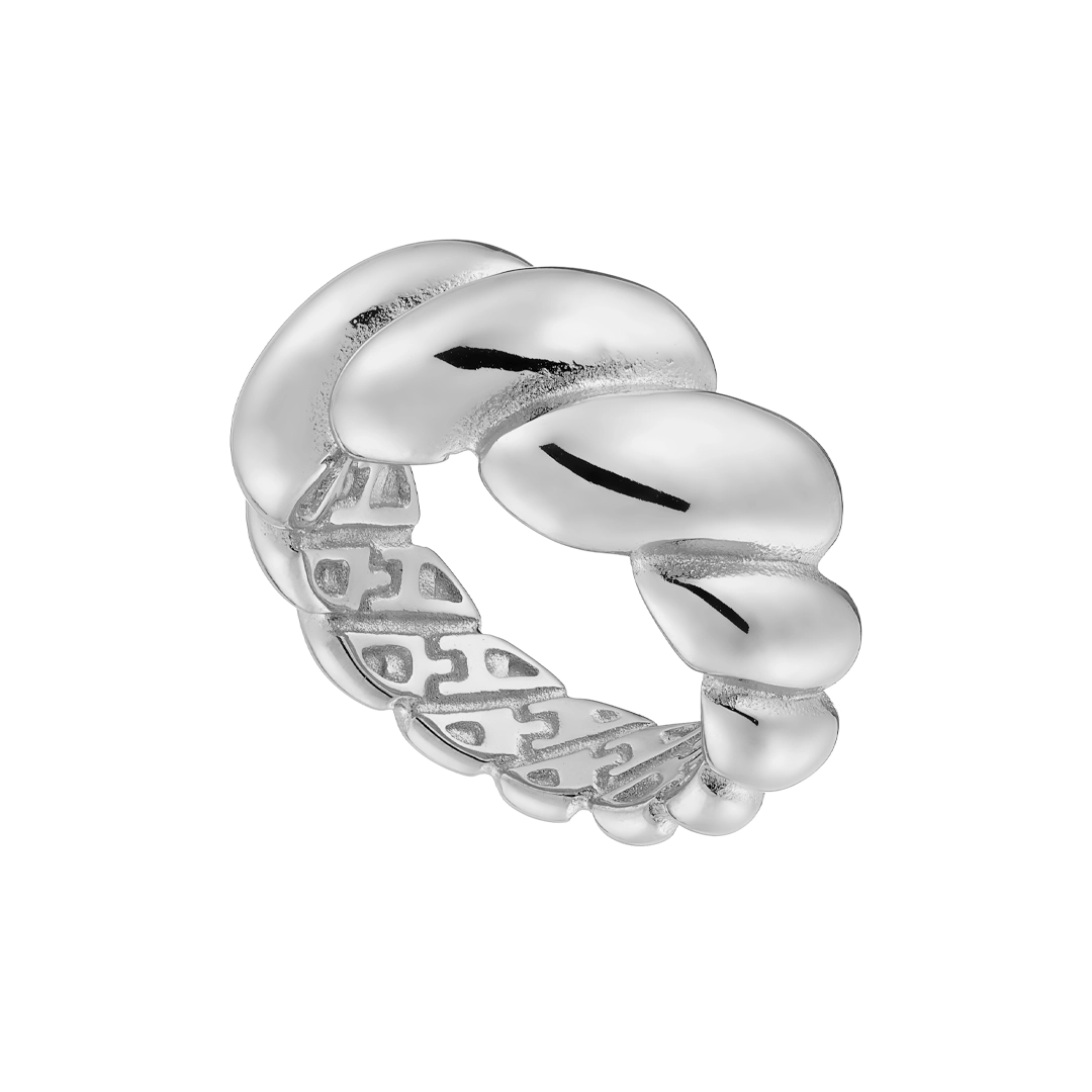 Oxzen γυναικείο δαχτυλίδι από ανοξείδωτο ατσάλι Croissant 10mm