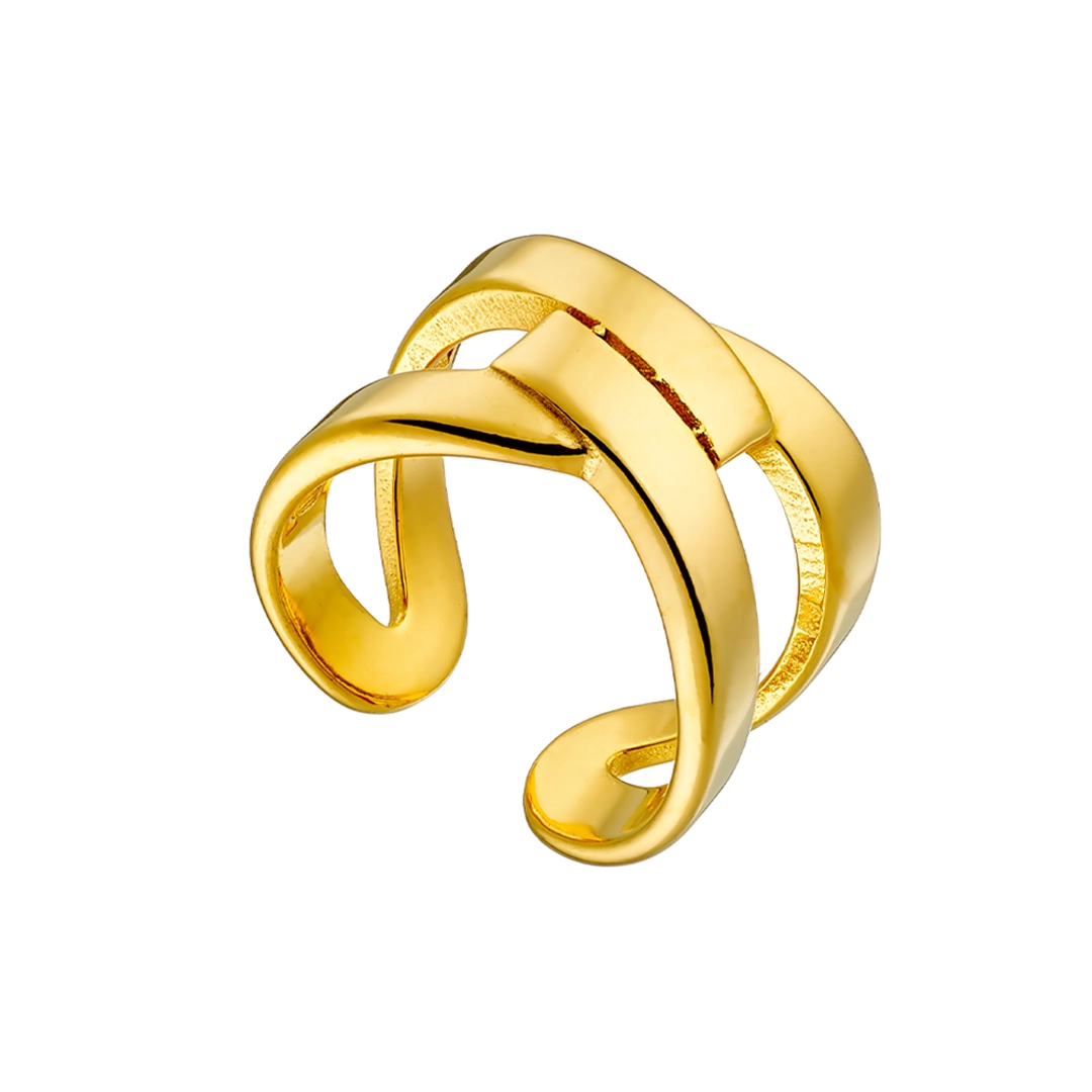 Oxzen γυναικείο δαχτυλίδι από ανοξείδωτο ατσάλι επιχρυσωμένο