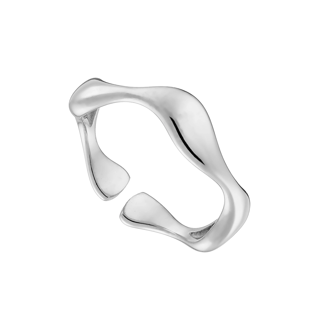 Oxzen γυναικείο δαχτυλίδι από ανοξείδωτο ατσάλι βέρα κυματιστή
