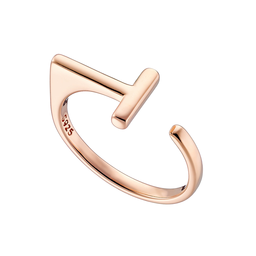 Oxzen δαχτυλίδι ασημένιο ροζ χρυσό free size