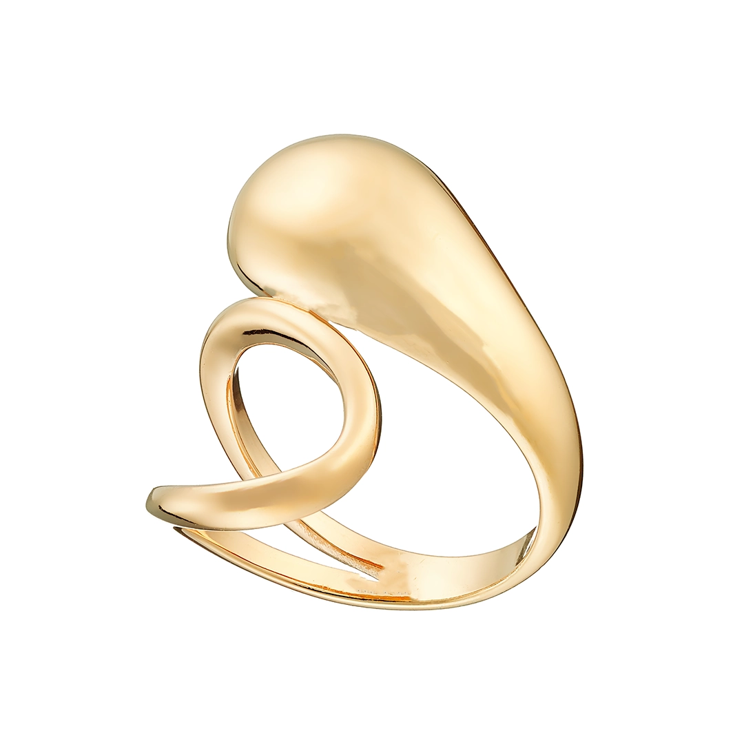 Oxzen δαχτυλίδι από ασήμι 925 επιχρυσωμένο λουστρέ με ιδιαίτερο σχέδιο free size