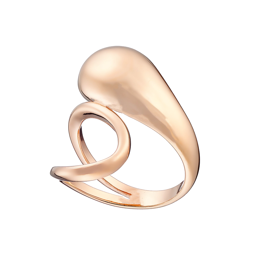 Oxzen δαχτυλίδι από ασήμι 925 ροζ χρυσό λουστρέ με ιδιαίτερο σχέδιο free size