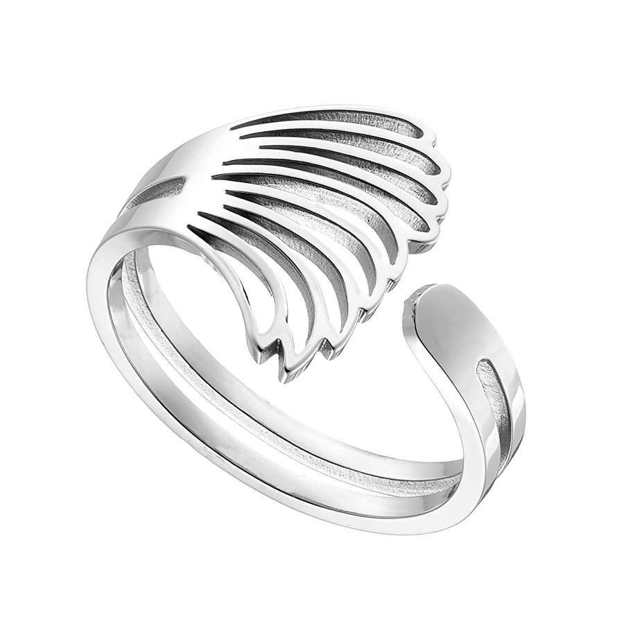 Γυναικείο δαχτυλίδι από ανοξείδωτο ατσάλι, λευκό λουστρέ