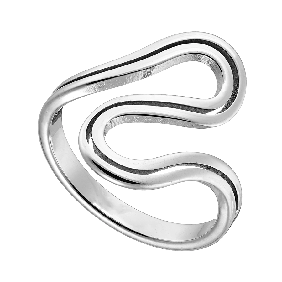 Γυναικείο δαχτυλίδι από ανοξείδωτο ατσάλι, λευκό λουστρέ με σχήμα άπειρο