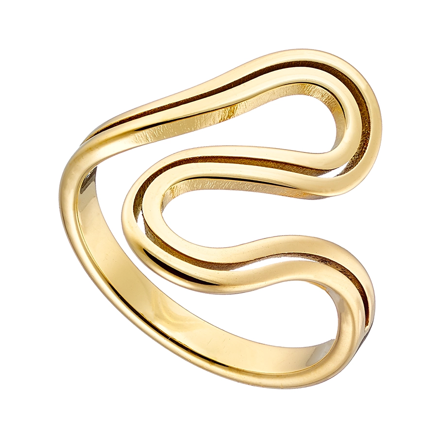Γυναικείο δαχτυλίδι από ανοξείδωτο ατσάλι, επιχρυσωμένο λουστρέ με σχήμα άπειρο