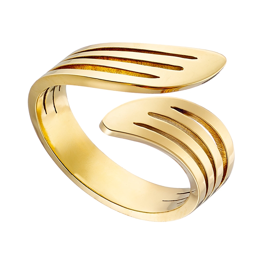 Γυναικείο δαχτυλίδι από ανοξείδωτο ατσάλι, σε χρυσό