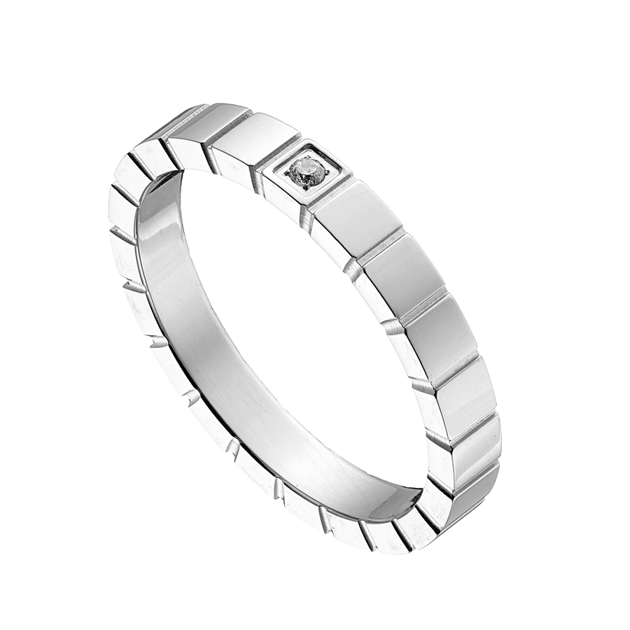 Γυναικείο δαχτυλίδι από ανοξείδωτο ατσάλι 316L, βέρα με λευκό ζιργκόν