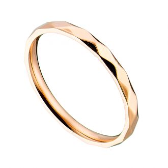 Δαχτυλίδι ατσάλινο 316L σε ροζ χρυσό βέρα σφυρήλατη