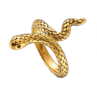 Δαχτυλίδι ατσάλι 316L φίδι σε χρυσό