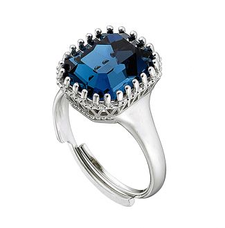 Oxzen δαχτυλίδι ασημένιο 925 επιπλατινωμένο με τετράγωνη μπλε πέτρα ζιργκόν free size