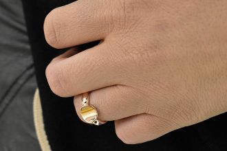Oxzen δαχτυλίδι ασημένιο 925 σε χρυσό στρογγυλό free size