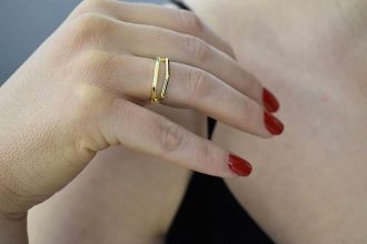 Oxzen δαχτυλίδι ασημένιο 925 σε χρυσό βέρα με άνοιγμα free size