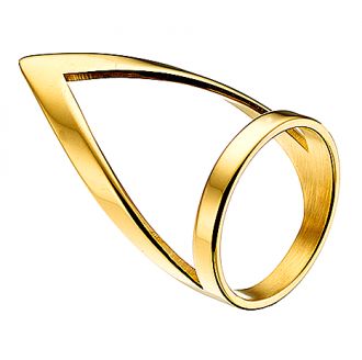 Oxzen δαχτυλίδι ατσάλινο 316L σε χρυσό μακρύ