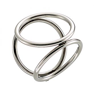 Oxzen δαχτυλίδι ατσάλινο 316 σε ασημί με τρία ανοίγματα