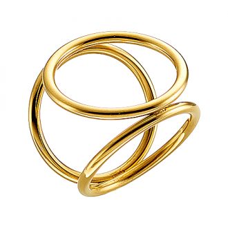 Oxzen δαχτυλίδι ατσάλινο 316L σε χρυσό με τρία ανοίγματα