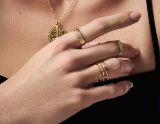Oxzen δαχτυλίδι ασημένιο 925 σε χρυσό, τριπλή σειρά ζιργκόν free size