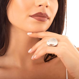 Δαχτυλίδι ατσάλινο 316 σε ασημί με πέτρες ζιργκόν