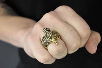 Δαχτυλίδι ατσάλι 316L ανδρικό σε χρυσό αετός
