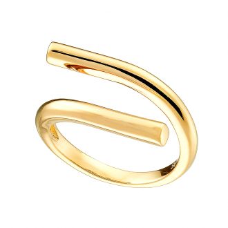 Oxzen δαχτυλίδι ασημένιο επιχρυσωμένο λουστρέ με ιδιαίτερο σχήμα