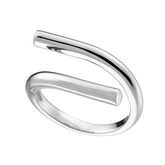 Oxzen δαχτυλίδι ασημένιο επιπλατινωμένο λουστρέ με ιδιαίτερο σχήμα