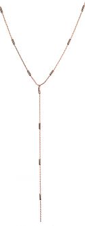 Oxzen κολιέ ασημένιο 925 σε ροζ χρυσό γραβάτα