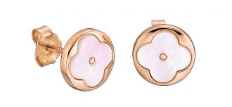 Oxzen σκουλαρίκια καρφωτά ασημένια 925 σε ροζ χρυσό με φίλντισι
