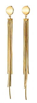 Oxzen σκουλαρίκια κρεμαστά ασημένια 925 σε χρυσό μακρύ με πενταπλή αλυσίδα