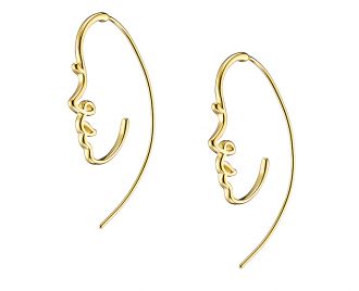 Oxzen σκουλαρίκια κρίκοι ασημένιοι 925 σε χρυσό πρόσωπο γυναίκας