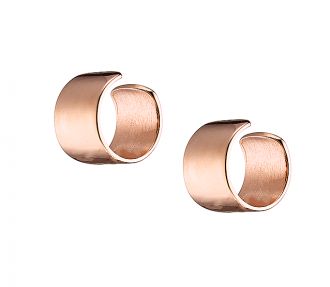 Oxzen σκουλαρίκι ασημένιο 925 σε ροζ χρυσό ear cuff φαρδύ