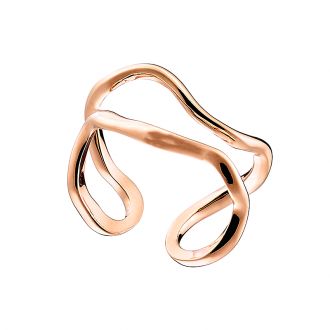 Oxzen δαχτυλίδι ασημένιο 925 σε ροζ χρυσό free size