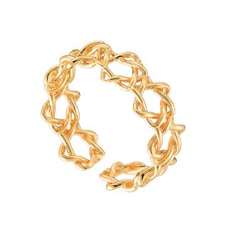 Oxzen δαχτυλίδι ασημένιο 925 σε χρυσό πλεκτό free size