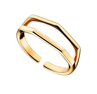 Oxzen δαχτυλίδι ασημένιο 925 σε χρυσό βέρα με άνοιγμα free size