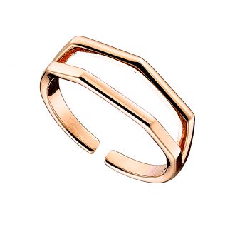 Oxzen δαχτυλίδι ασημένιο 925 σε ροζ χρυσό βέρα με άνοιγμα free size