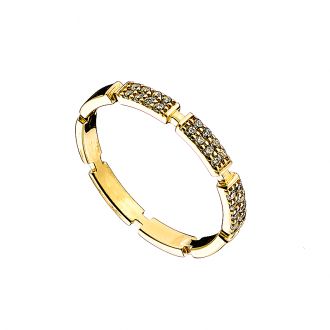 Oxzen δαχτυλίδι ασημένιο 925 σε χρυσό, με ζιργκόν SC03162G