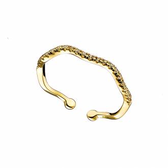 Oxzen δαχτυλίδι ασημένιο 925 σε χρυσό,με ζιργκόν free size