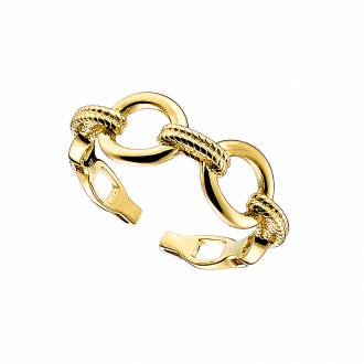 Oxzen δαχτυλίδι ασημένιο 925 σε χρυσό, με ζιργκόν αλυσίδα free size