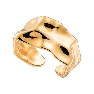 Oxzen δαχτυλίδι ασημένιο 925, σε χρυσό τσαλακωμένο free size