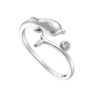 Oxzen  δαχτυλίδι ασημένιο 925 επιπλατινωμένο δελφινάκι free size