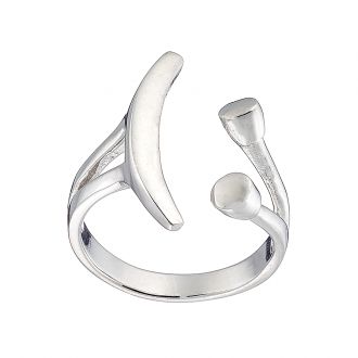 Oxzen δαχτυλίδι ασημένιο επιπλατινωμένο με ιδιαίτερο σχέδιο