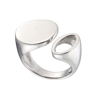 Oxzen δαχτυλίδι ασημένιο επιπλατινωμένο με ιδιαίτερο σχήμα