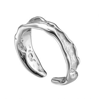 Oxzen δαχτυλίδι από ασήμι 925 επιπλατινωμένο, λουστρέ free size