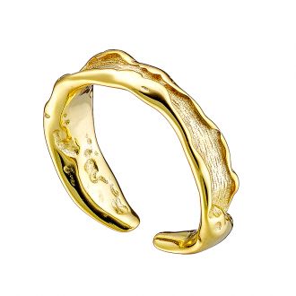 Oxzen δαχτυλίδι από ασήμι 925 επιχρυσωμένο, λουστρέ free size