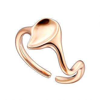 Oxzen δαχτυλίδι από ασήμι 925 σε ροζ χρυσό, λουστρέ, free size