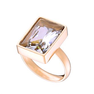 Δαχτυλίδι ατσάλινο 316L ροζ χρυσό με καρέ λευκή πέτρα ζιργκόν