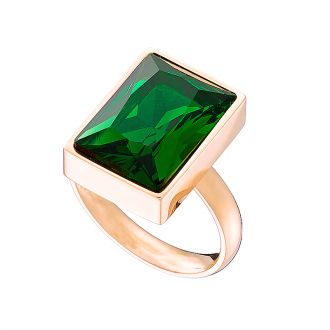 Δαχτυλίδι ατσάλινο 316L ροζ χρυσό με καρέ blue πράσινη πέτρα ζιργκόν