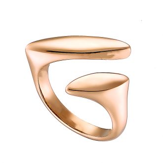 Δαχτυλίδι από ανοξείδωτο ατσάλι σε ροζ χρυσό με ιδιαίτερο σχήμα